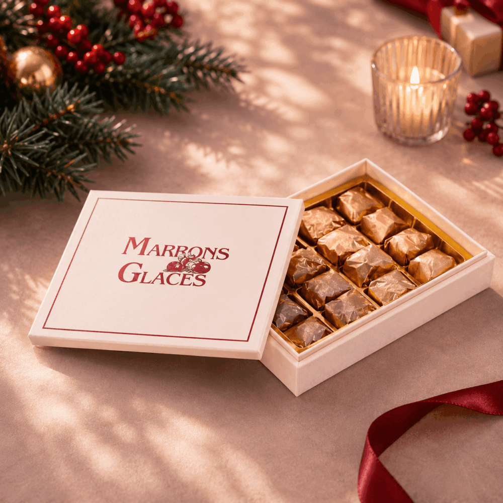 coffret ouvert marrons glaces cruzilles
