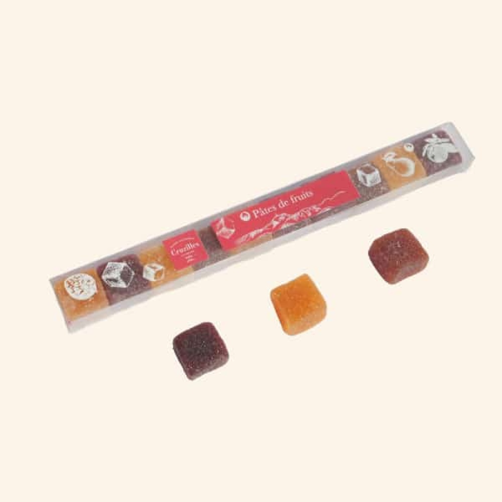 réglette de 10 pâtes de fruits cubes