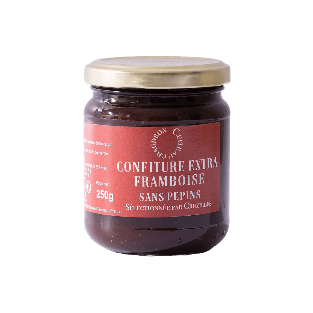 pot confiture extra framboise sans pepins cruzilles