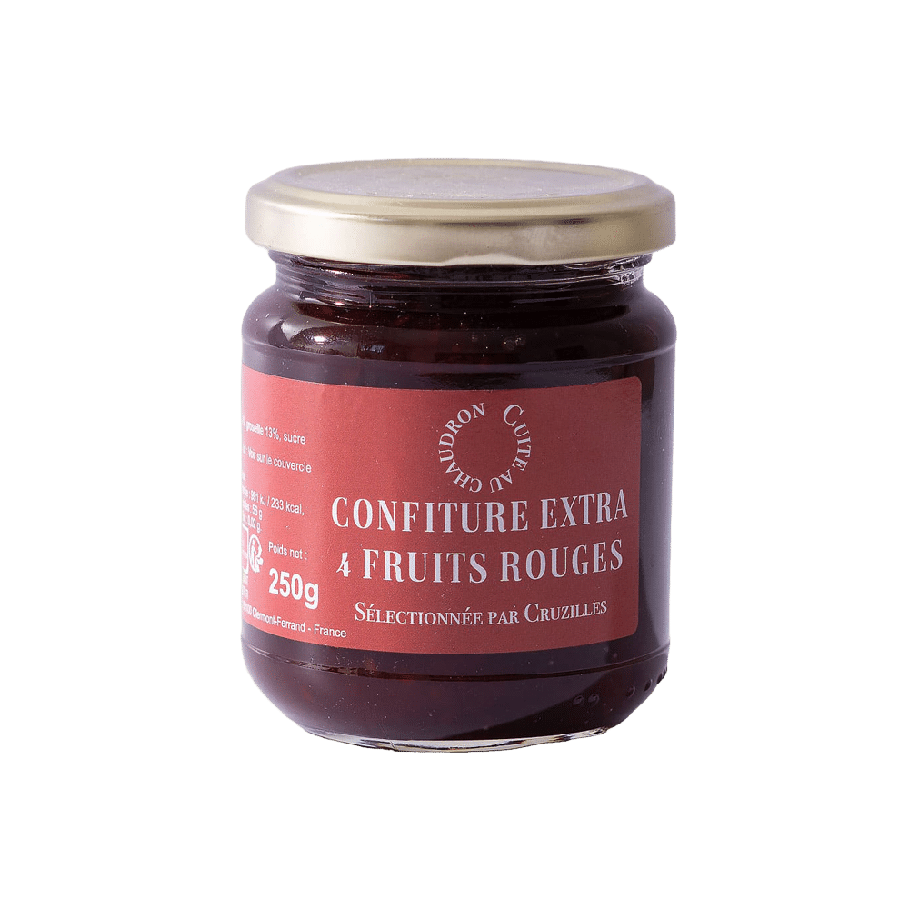 pot confiture extra quatre fruits rouges cruzilles