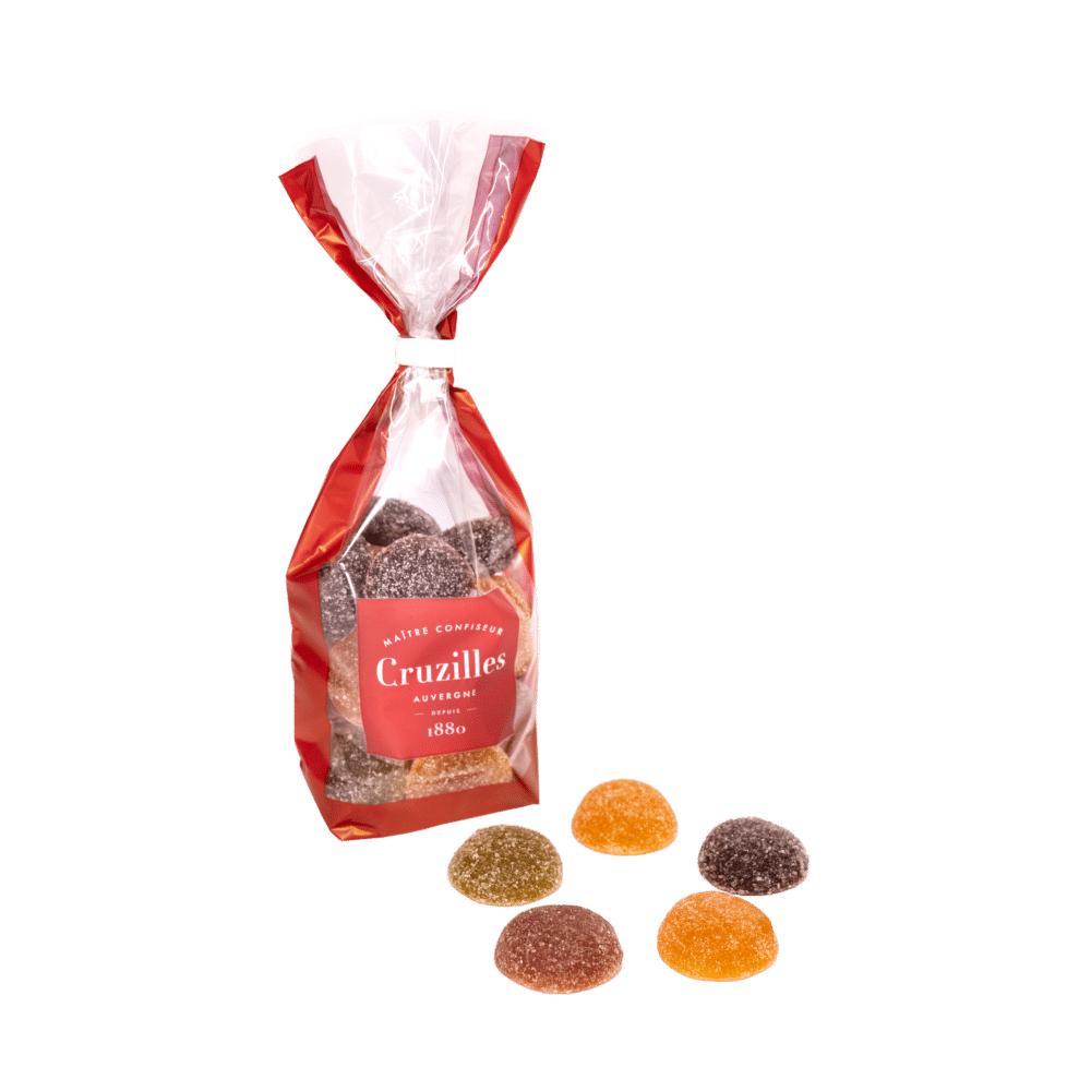 sachet de pates de fruits forme pastilles cruzilles