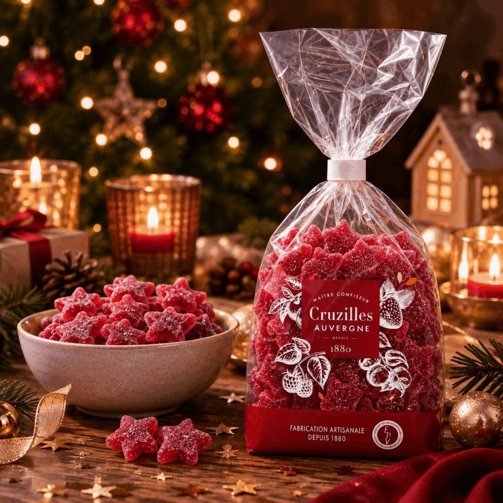 sachet pates fruits fraise noel