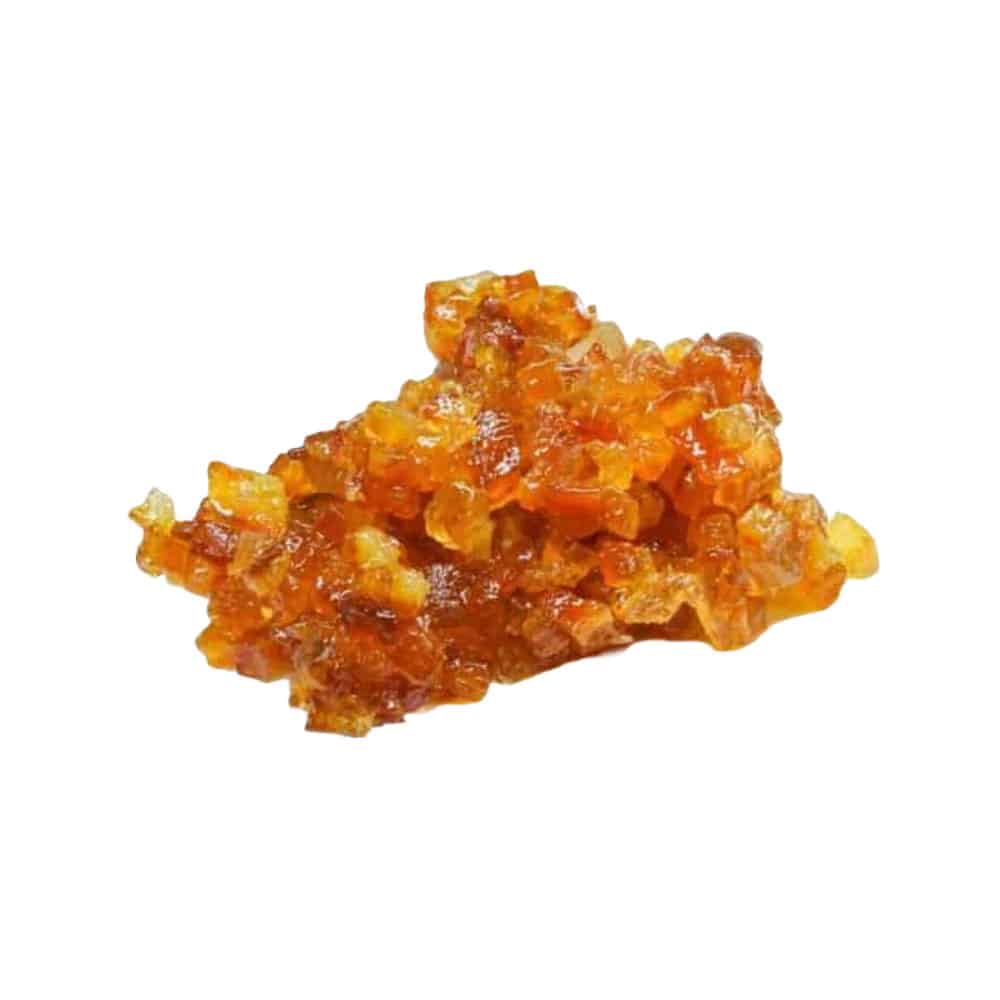 cubes d'écorces d'oranges confites égouttés