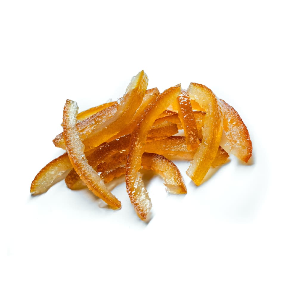 lamelles oranges confites egouttees