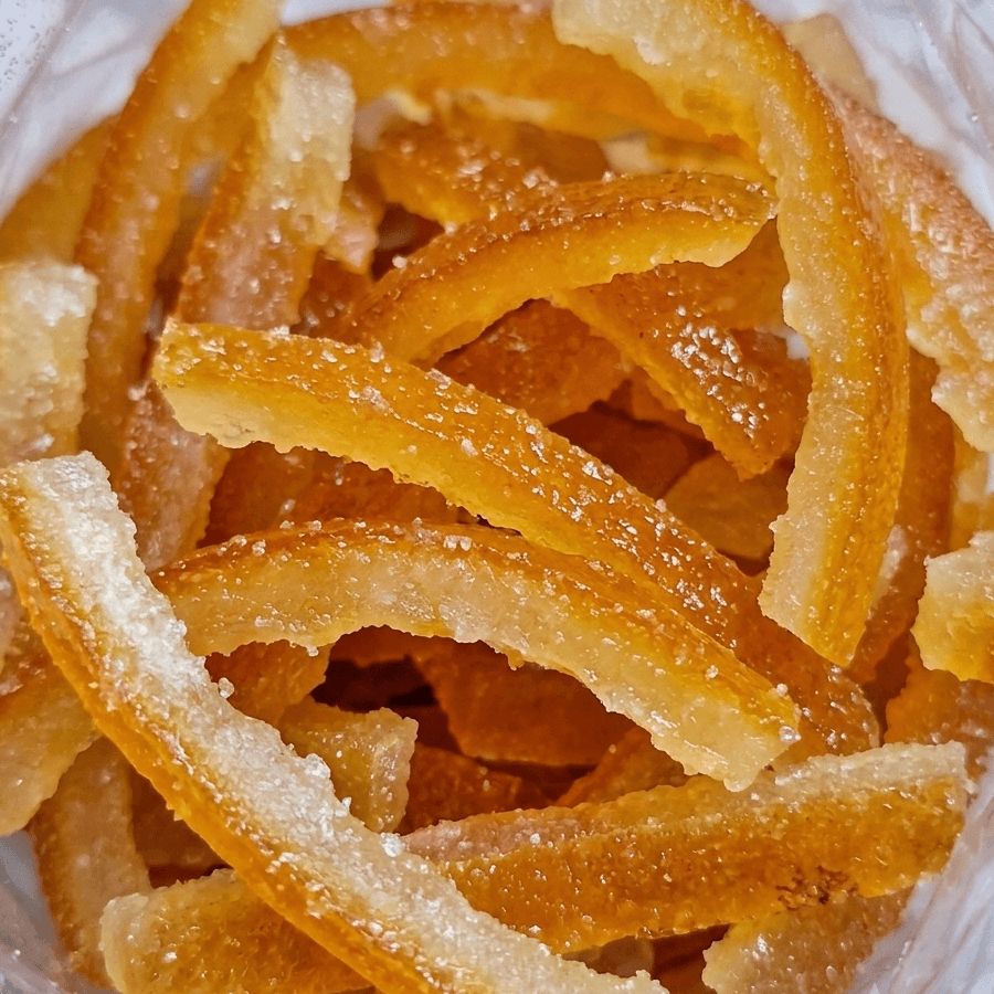 lamelles oranges confites egouttees