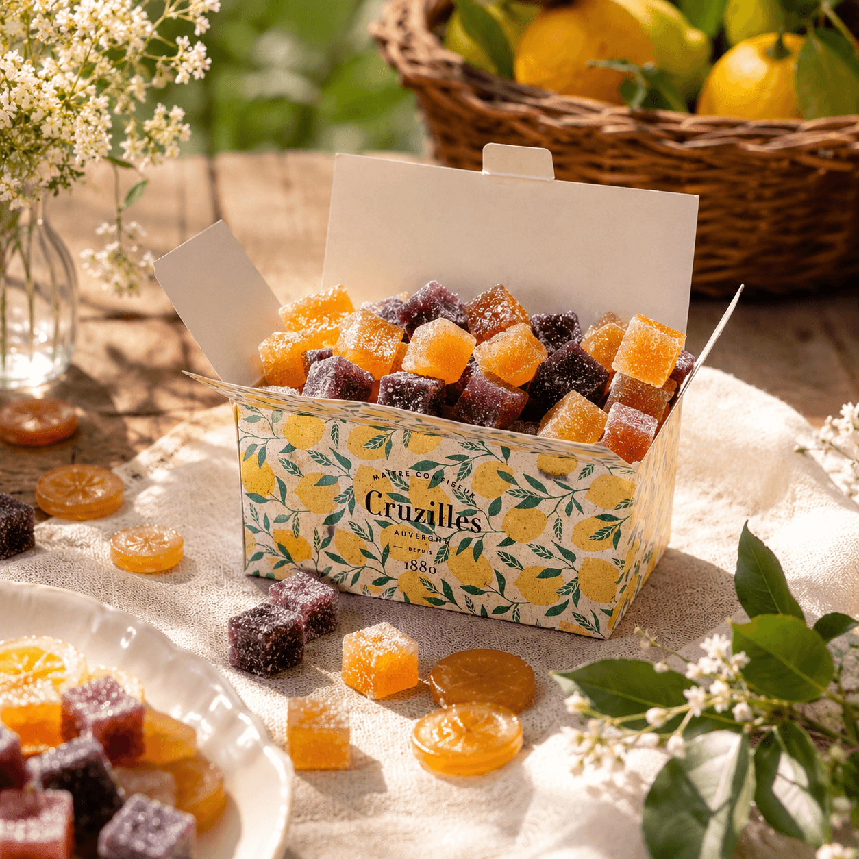 ballotin decor citron pates fruits grande tradition