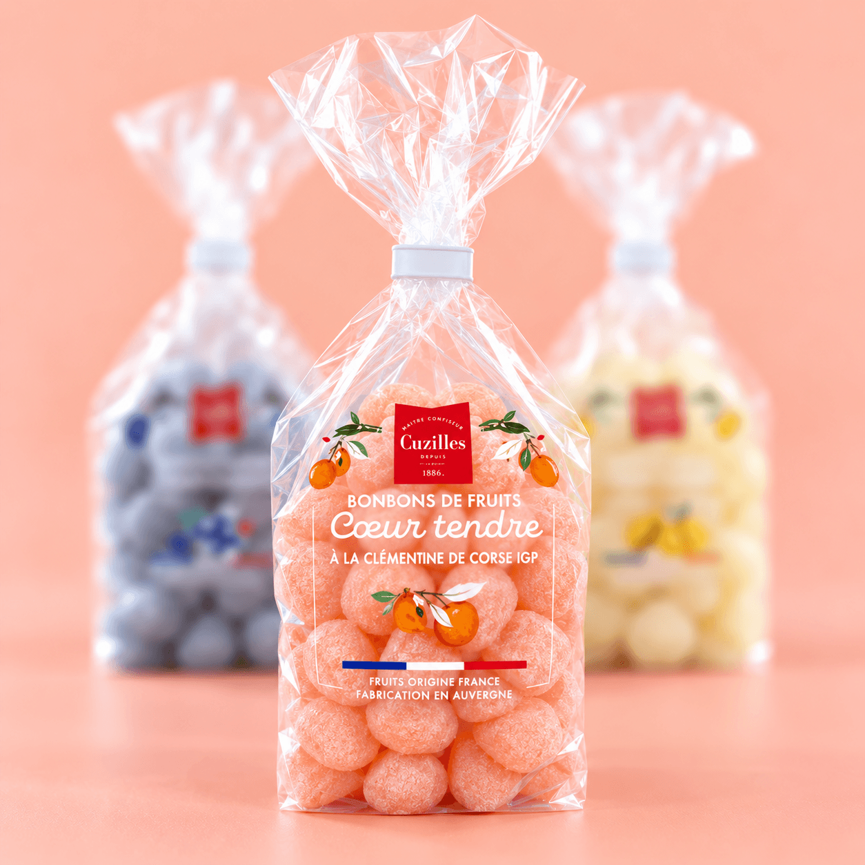 bag of "Tendre Cœur" fruit candies with Corsican clementine (IGP)